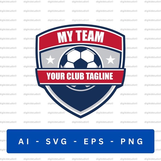 Soccer Team Logo SVG – Red & Navy Football Club Crest Template (ai, Svg, Eps, Png) - Etsy
