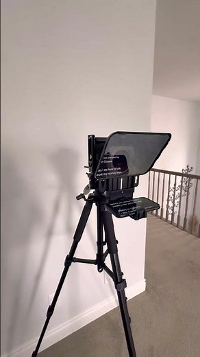 Teleprompter set up with Canon camera and phone