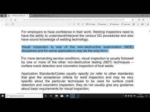 CSWIP 3 1 Chapter 1 Welding Inspectors Duties