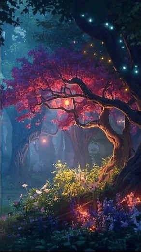 🌙 Enchanted Forest Ambience | Magical Night Garden & Fantasy Atmosphere for Sleep & Relax✨ 4 hours