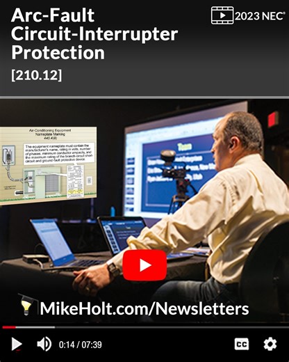 Mike Holt Enterprises on Instagram: "Code Video 210.12 Arc-Fault Circuit-Interrupter Protection [210.12], based on the 2023 NEC. Did you know fire stations now need AFCI protection in their sleeping areas? NEC section 210.12 expands the AFCI requirements for 120V, 15A and 20A branch circuit located in sleeping quarters of fire, police, ambulance, and ranger stations. The common theme for expanding AFCI protection is always related to sleeping areas. Watch the video as Mike and the team break dow