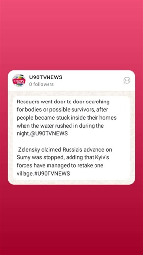 Rescuers went door to door searching for bodies or possible survivors, after people became stuck inside their homes when the water rushed in #u90tv