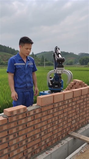 🤖⚡ Automated Robotic Bricklaying Machine Demonstration #shorts
