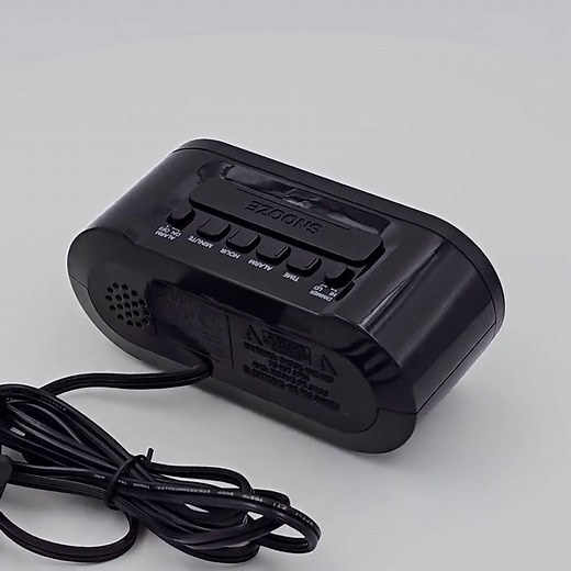 SHARP Digital Alarm Clock with AccuSet - Automatic Set, Black with White LED Display