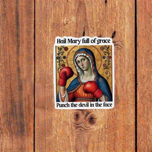 Hail Mary Full of Grace Cartoon Sticker | Suitable for Ipad, Phone Case, Water , Book, Laptop - Etsy