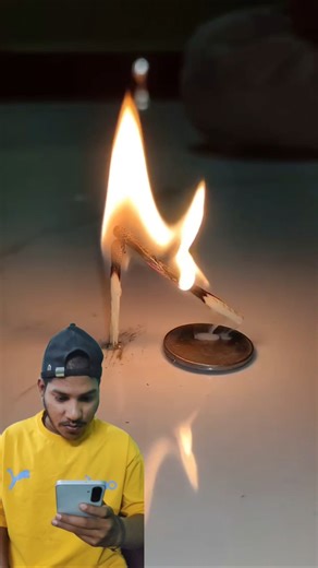 experiment 😱 stick fire react #buntykexperiment #physics #magic #science