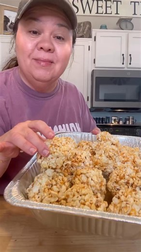 Pop corn balls! We use to get these every Halloween from a neighbor down the road! #mountaincookinwithmissy #popcornballs #fallbaking | Mountain Cookin’ with Missy