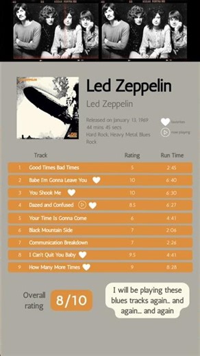 Listening to #ledzeppelin for the First Time and the Blues Tracks Blew my Mind 🎸 #albumreview