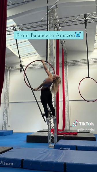 Aerial Hoop Transition: Front Balance to Amazon Technique