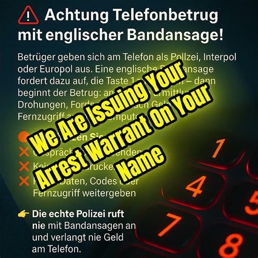 Fake-Anruf per englischer Bandansage