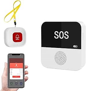 WiFi Smart Elderly Alert Button, App Alert Nurse Call Help System for Seniors Patients (1 Button & 1 Host)