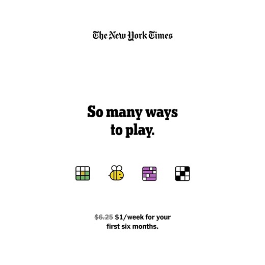 754 reactions · 56 comments | Unlimited access to Wordle, Spelling Bee and more games. Included in a Times subscription. | The New York Times | Facebook