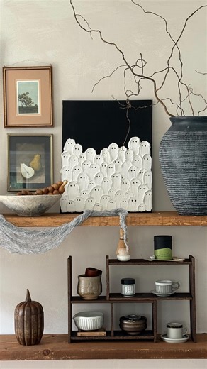 Wendy | This viral ghost painting is so easy to recreate! I bought most of my supplies at the dollar store and if you don’t have spackle on hand,... | Instagram