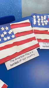 Explore how art meets education in our classroom with this American flag art project! As part of learning about symbols and their meanings, students used their developing scissor skills to cut and assemble pieces of an American flag. This activity not only enhances fine motor skills but also deepens their understanding of important national symbols. Join us as we blend creativity with learning standards in a fun, hands-on way! | Preschool Vibes