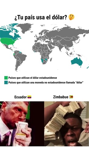 Todos los países que usan dólares 💵 #Dólar #Moneda #Economía #Geopolítica