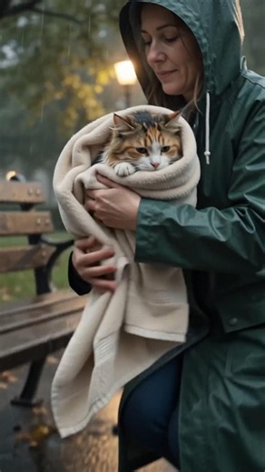 Rescuing a Wet Cat in Heavy Rain | Safe at Last 🐾 #catcop #catsafety #safetysaturday #safetymonth
