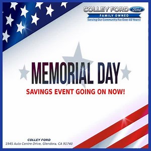 318 reactions · 40 shares |  Don’t miss out on our Memorial Day Weekend Savings Event starting TODAY! We have a large selection of New and Preowned Vehicles just waiting for you; such as this 2020 Ford F-150 XLT for 0% APR and up to $7,000 Ford Credit Trade-Assist Cash, or this 2020 Ford Mustang for 0% APR with up to $3,000 Total Factory Cash! Send us a MESSAGE for more details! | Colley Ford | Facebook