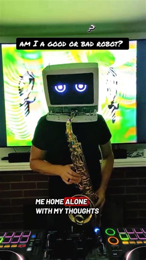 pondering the meaning of it all vox: ‪@bookofrhymes‬ #robotdreamalbum #robot #sax #saxophone