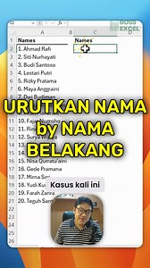 Urutin data dengan gaya! Kadang masalah nggak simpel, tapi Excel punya solusinya. Cari teknik gampang untuk sort nama berdasarkan nama belakang? Ini dia triknya! | Boss Excel