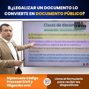 3.3K views · 47 reactions |  Diplomado «Código Procesal Civil y litigación oral» ✅ Llena el formulario para recibir las diapositivas: https://lpd.pe/NWAeV  Tema:  ¿Legalizar un documento lo convierte en documento público?  Expositor: Dante Apolín Meza ️ Inicio: 12 de enero  Hasta el 7 de enero, 2 libros GRATIS y pago en 2 cuotas  Más información: https://lpd.pe/zRAMY o al WhatsApp 938912197 | LP Derecho Civil | Facebook