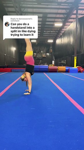 Replying to @darcossecret how to do a handstand split #coach #tutorial #handstand #splits #gymnastics cool gymnastics tricks tutorial for beginners