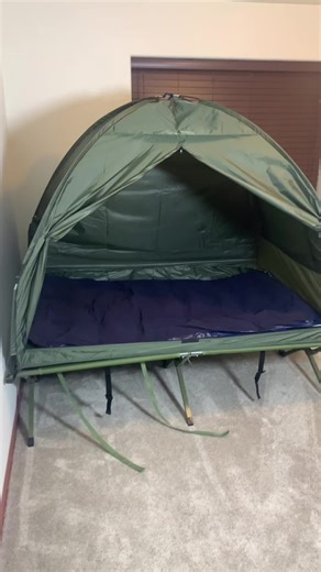 Weekly Picks Outsunny 1/2 Person Foldable Camping Cot with Tent, Bedspread, Thick Air Mattress, 4-In-1 Elevated Camping Bed for Outdoor Hiking, Picnic, Travel #camping #tent #cottent #elevatedtent
