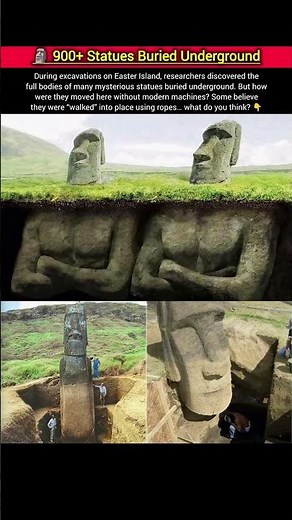 🗿 Easter Island Mystery: 900+ Moai Statues #heritage #history #facts