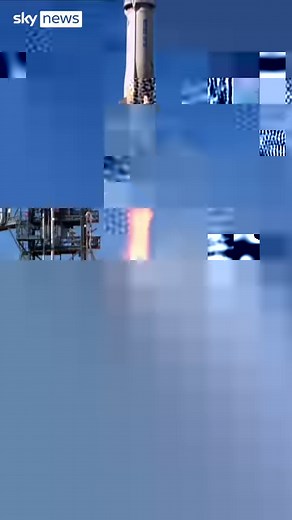 113K views · 546 reactions | Blue Origin, the aerospace company owned by billionaire Amazon founder Jeff Bezos, has successfully launched its seventh crewed mission #Space #Launch #Amazon | Sky News | Facebook