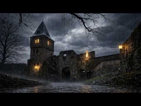 Frankenstein’s Castle in the Rain | Sleep & Study Ambient Music ⚡🌧️