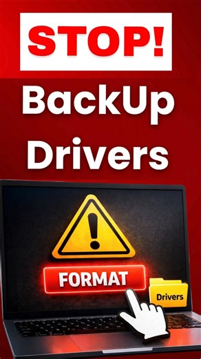STOP! Back Up Drivers Before Formatting #shorts