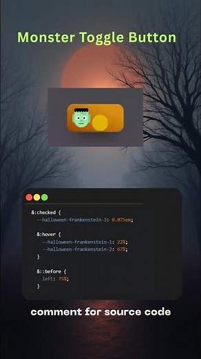 CSS Toggle Button UI Design | On Off Switch Animation | Frontend Tips #css #ui #shorts