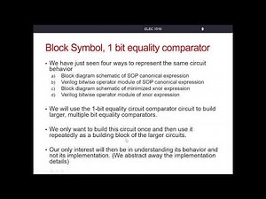 Equality Comparator Circuits, Part 1