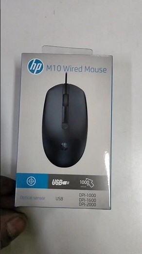 Unboxing HP wired mouse HP M10 Wired USB Mouse with 3 Buttons. Wired mouse online best quality mouse