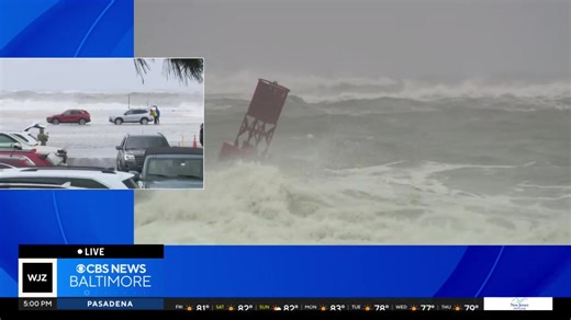ROUGH COAST: Hurricane Erin is bringing dangerous conditions to Maryland's coast. WJZ's Cutter Martin is live in Ocean City -- watch live. http://bit.ly/4fQU6wT | WJZ-TV | CBS Baltimore