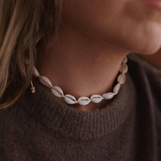Cowrie Shell Choker Surfer Necklace – Handmade With Beads, Adjustable Ocean Jewellery - Etsy UK