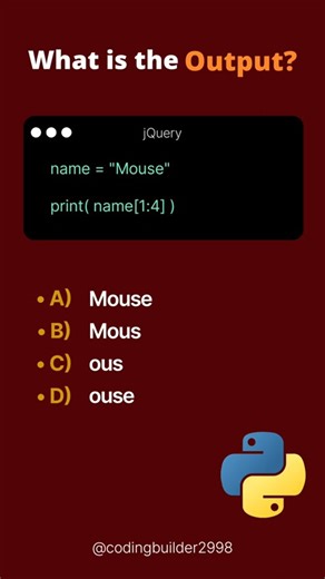 Find the output? #codingchallenges #coding #python #javascriptcoding #mouse #challenge #foryou #php