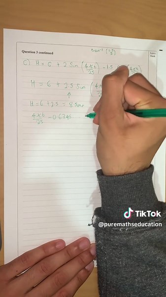 A Level Maths Paper 2 Predicted Topic Question Trigonometry Modelling Part C #alevel #maths #paper2 #alevelmaths #aqa #edexcel #predictions #answers #trigonometry #exam #question