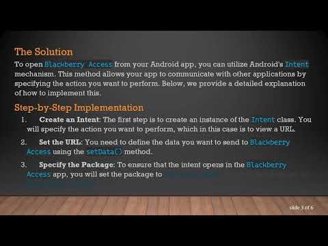 How to Open a URL in Blackberry Access from an Android App
