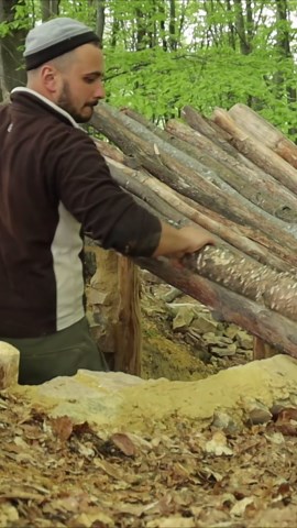 Building a bushcraft forest shelter | Step-by-step wilderness survival cabin