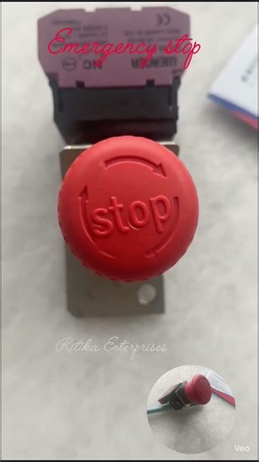 Emergency stop 40mm dia mushroom head push to lock-turn to reset 1NC RED #SHORTS #viralshorts