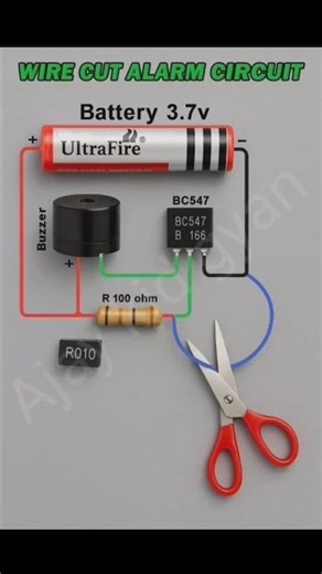 Wire Cut Alarm Circuit 🤔 #diy #shorts #circuit #short