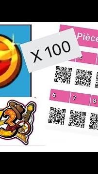 Yokai watch 3 - 100 qr codes de pièces de trésor