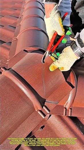 Smart Way to Cut Metal Roof Tiles for Perfect Ridge Installation.