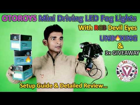 OTOROYS Mini Driving LED Fog Light, 20W, 5 Modes Unboxing & Detailed Review.....YU Technical
