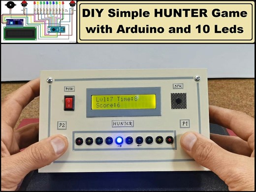 DIY simple HUNTER LED game with Arduino