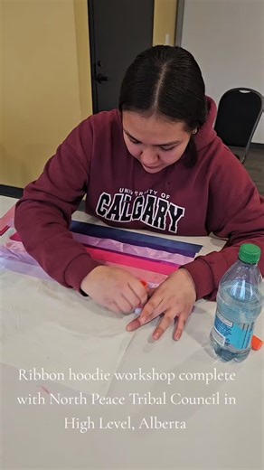 A huge thank you going out to North Peace Tribal Council for having my husband Kelly and I out to facilitate ribbon hoodies workshops. We complete 7 full seasons in 5 days. There were lots of laughs and a lot of creativity shared. Thank you to each and every participant that joined us. You made the workshops so much fun! We can't wait to come back ✨️ We can't wait to travel back home and start preparing for our upcoming holiday markets 🎄🎁 | Under The Night Sky Creations