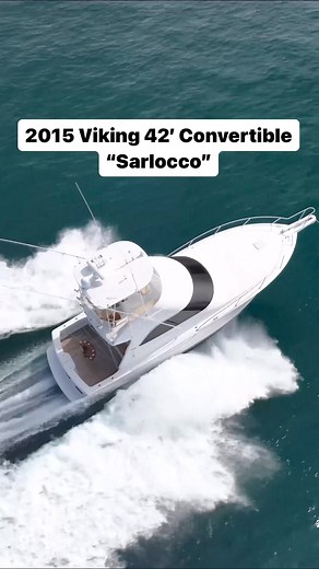 3.7K views · 60 reactions | ️: 2015 Viking 42’ Convertible “Sarlocco” Powered with 600hp Cummins/Zeus pod drive diesel, she will cruise at 30 knots (low-to-mid 30s top speed depending on the load).This boat has many options you will not find on other boats like an air conditioned flybridge with twin Teak release helium seats and a bench seat forward of the helm so everyone can sit in the air conditioning on the ride out or back. | United Yacht Sales | Facebook