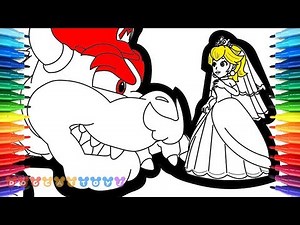 How to Draw Super Mario Odyssey, Bowser and Princess Peach #85 | Drawing Coloring Pages for Kids