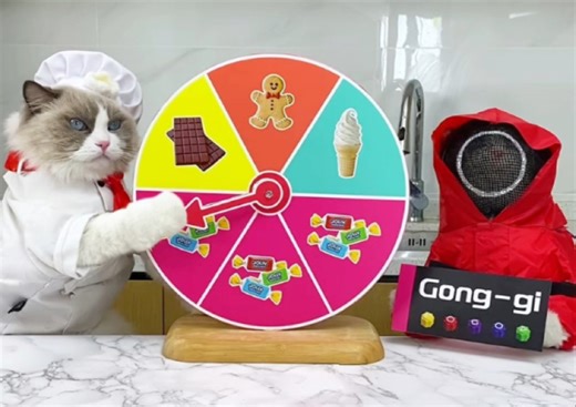 鱿鱼游戏抛石子糖果制作挑战，看看小puff能否完美复刻呢？