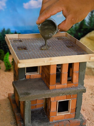 DIY Miniature 2-Story House Using Easy Bricks